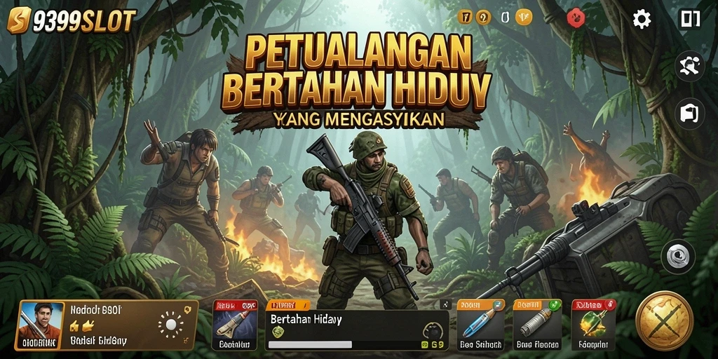 Antarmuka permainan Bertahan Hidup 9399SLOT yang menarik dan interaktif.