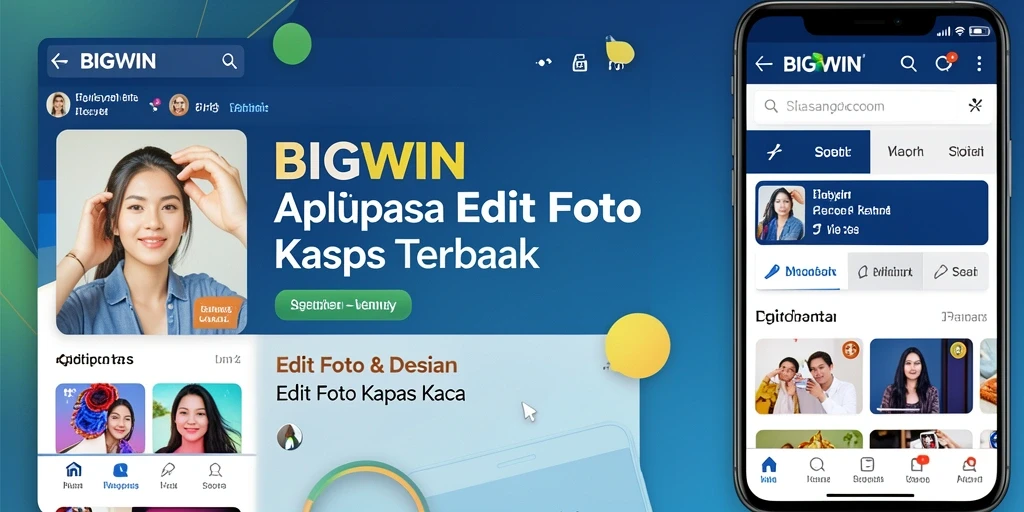 Antarmuka utama aplikasi BIGWIN dengan fungsi edit foto Kertas Kaca.