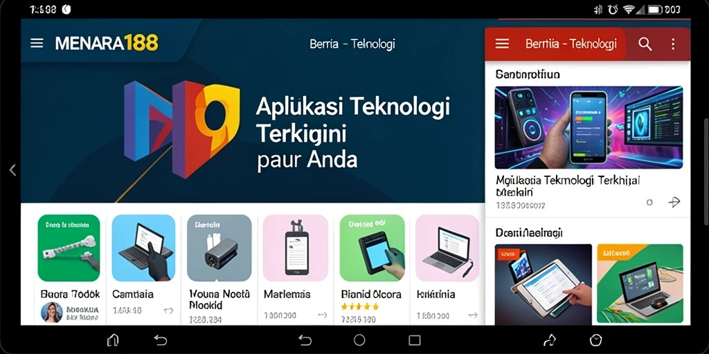 Antarmuka aplikasi MENARA188 yang informatif dan modern.