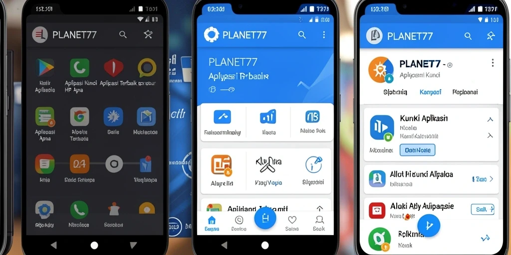 Tampilan antarmuka pengguna aplikasi Kunci Aplikasi PLANET77 yang modern dan intuitif.