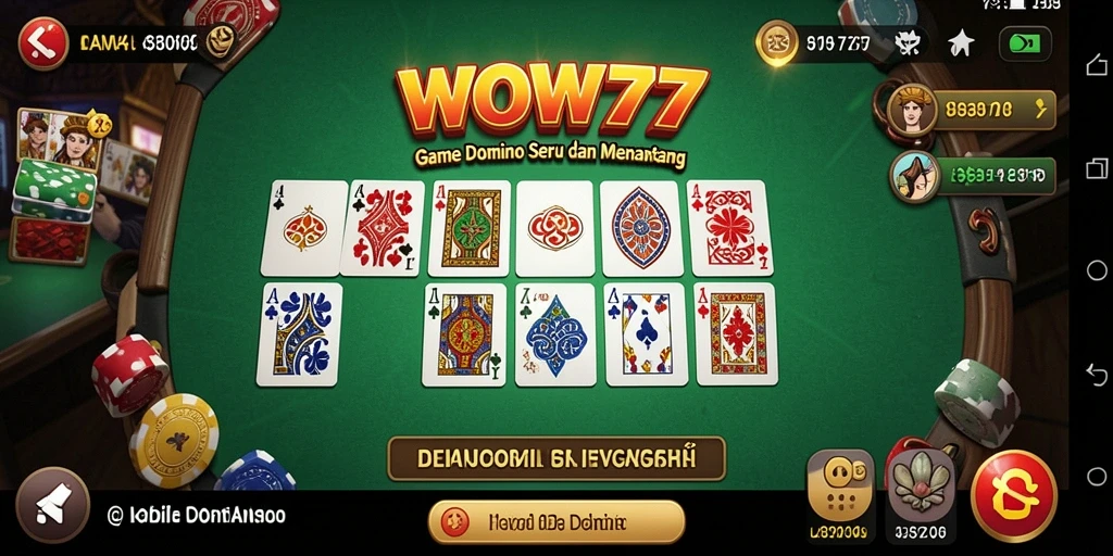 Tampilan utama WOW77 menampilkan permainan Domino yang seru dan menarik.